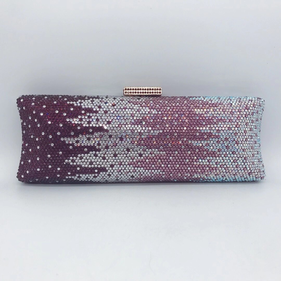 Aankomst Licht Paars/Ab Kristal Avond Portemonnee Vrouwen Diamant Messenger Telefoon Tas Clutch Mode Dames Schouder Party Handtas