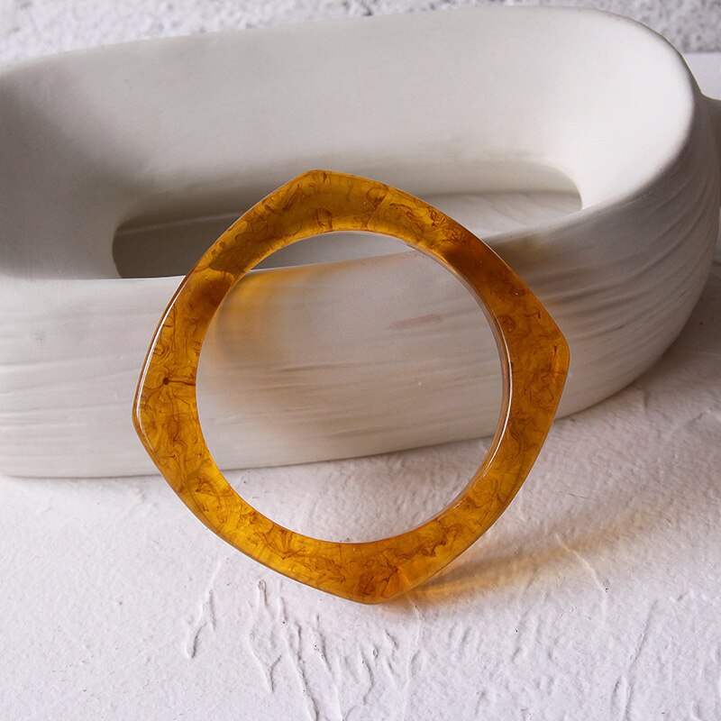 Pulseira geométrica de resina feminina, pulseira colorida de acrílico quadrado, bracelete decorativo retrô para mulheres, joias: 1