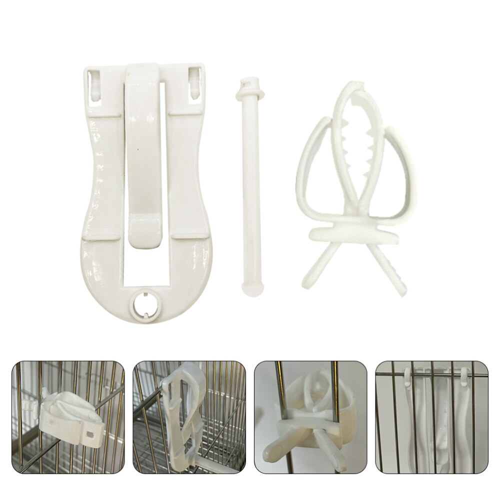 2pcs Parrot Clamp Bird Cage Fixed Clip Bird Cage Accessory for Parrot (White): Default Title