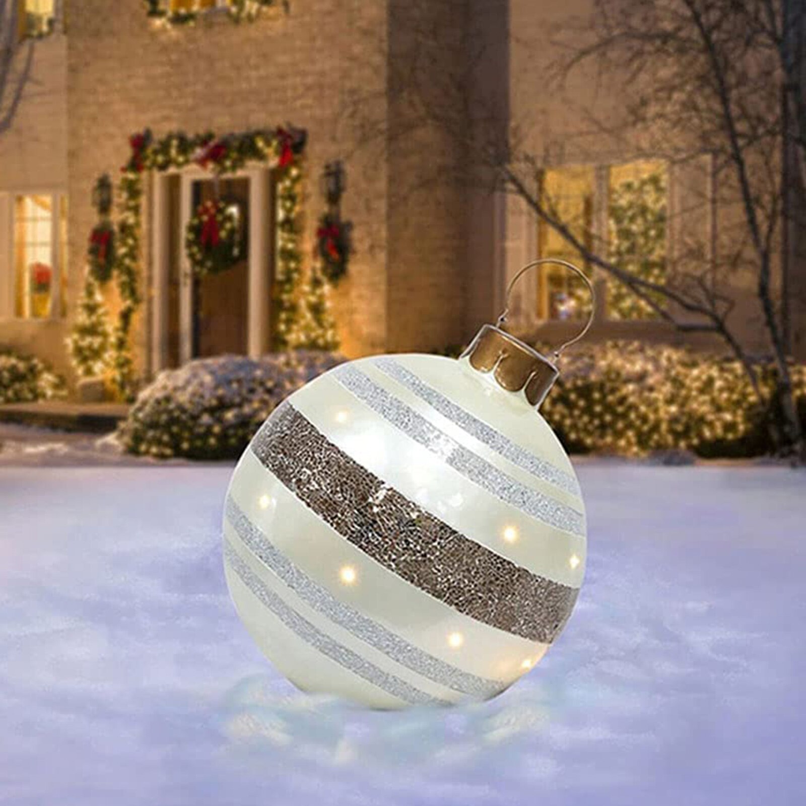 Outdoor Waterproof Atmosphere PVC Inflatable Toy Christmas Large Ball With Hanging Loop for Wedding Festival Decor Ornament