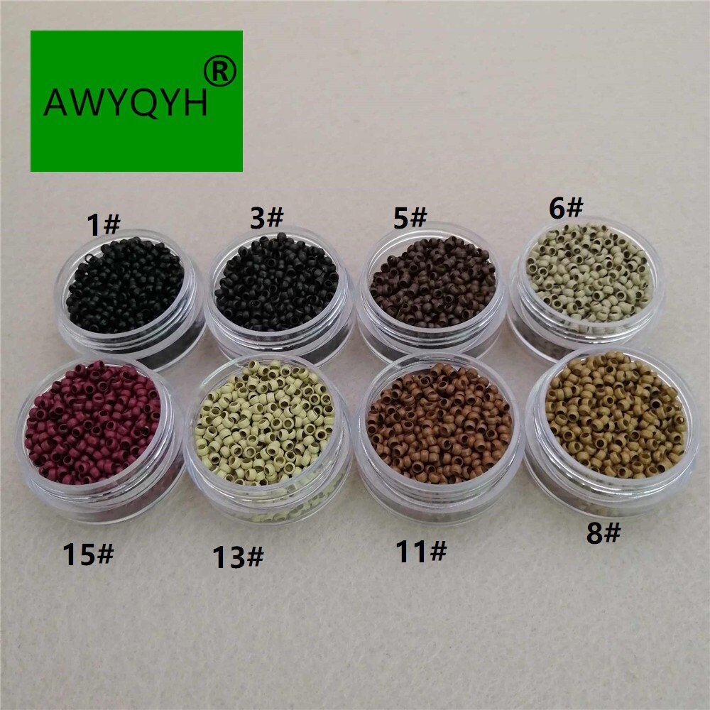 Perles pour extensions capillaires, en cuivre, nano anneaux, 1000 pièces, 2.5mm