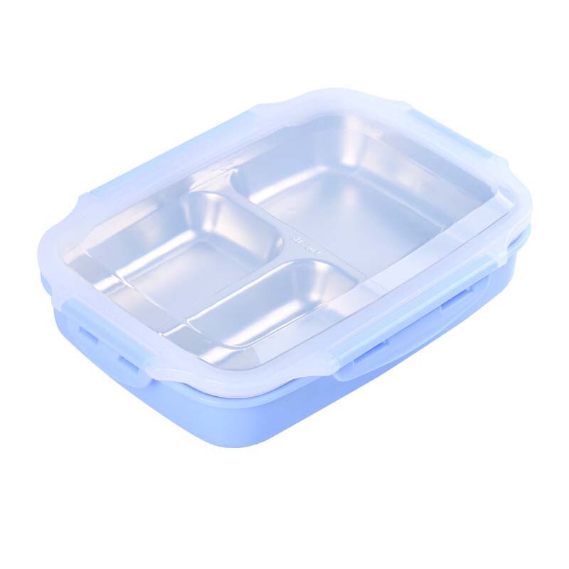 Caja de comida térmica 304 de acero inoxidable para bebés y niños, caja de comida para adultos, contenedor de comida japonesa a prueba de fugas, caja de comida portátil para Picnic: Azul