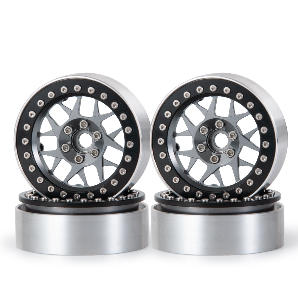 AXSPEED 4 llantas de Metal de 1,9 "/2,2 pulgadas Beadlock 25/35mm para Axial SCX10 Wraith TRX-4 D90 1/10 coche trepador de control remoto piezas de mejora: Borgoña