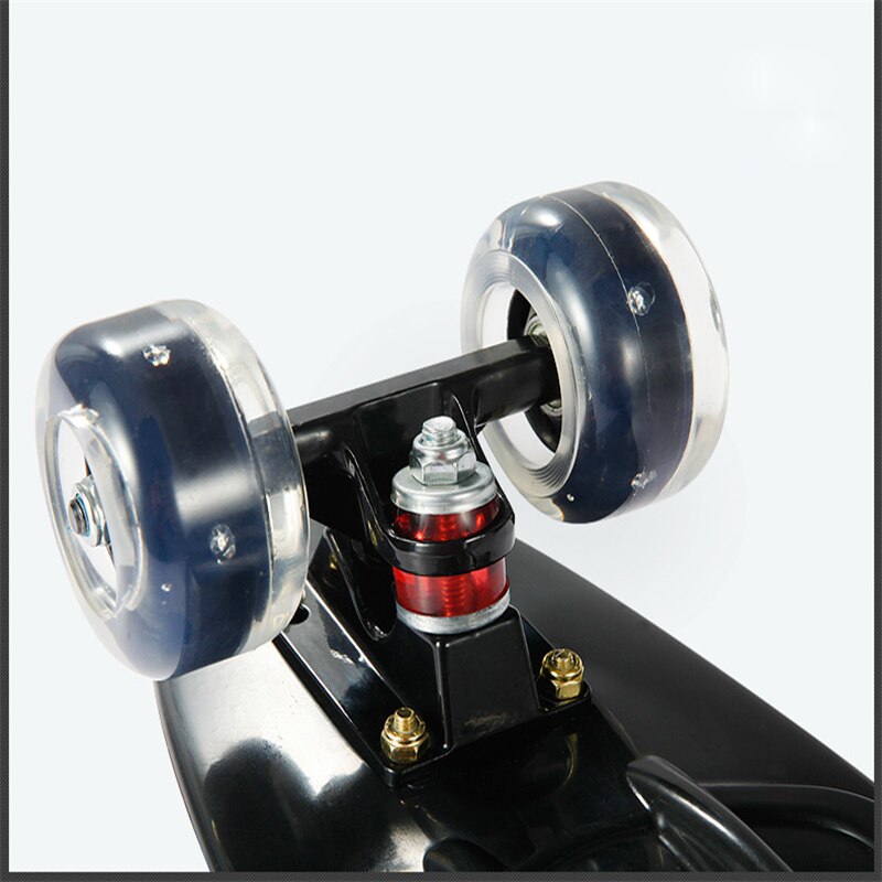 Farve enkelt rocker skateboard fire hjul mini cruiser skateboard lille fisketallerken udendørs til voksne børn trin transport  ie01