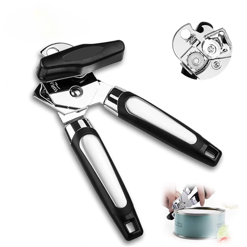 Multifunctionele blikopener Handheld roestvrijstalen blikopener Mes Veilige zijgesneden blikopener Gladde rand Gadgets Keukengereedschap: green
