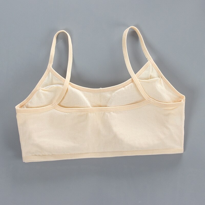 Lingerie Tops for Teenage Girls Camisoles Tanks Straps Bra Wire Free Adjustable Bralette Cotton Soft Suspender Bras Underwear: Beige