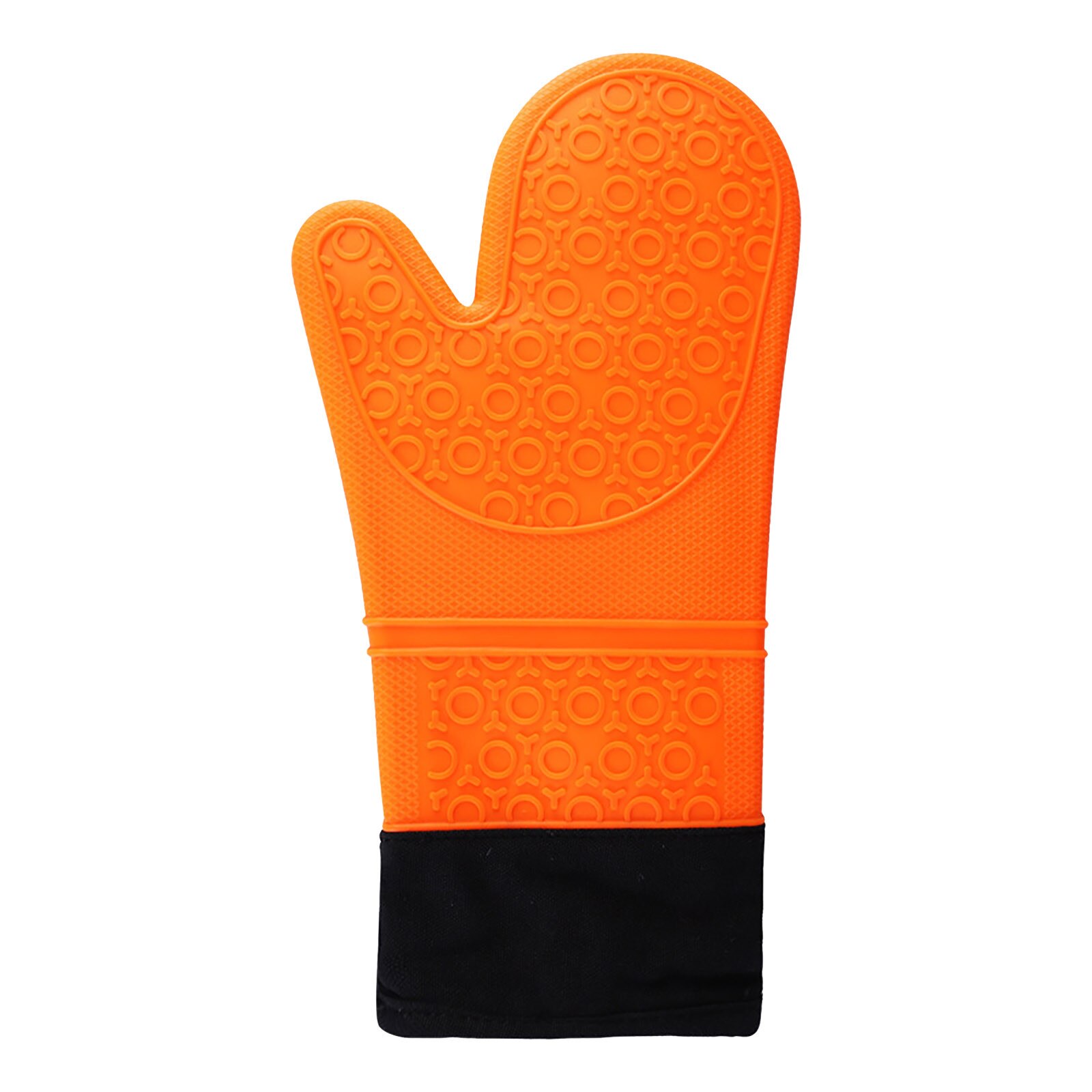 Antislip Siliconen Ovenwant Waterdichte Hittebestendige Keuken Handschoenen Lange Katoenen Bbq Oven Handschoenen Voor Barbecue Koken Bakken: Oranje