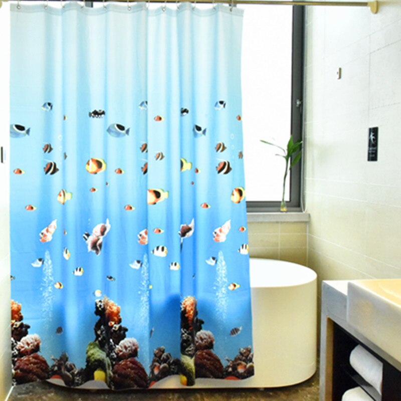 Bathroom Curtain Shower Curtain Door Marine World Environmental Protection Mildewproof Waterproof Bathtub Shower Curtain: 120 180CMhigh