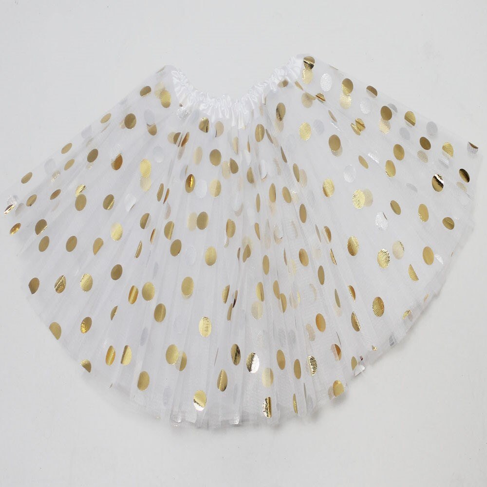 Jupe tutu noire à pois et paillettes pour fille, 10 couleurs 8 pour bébé fille de 1 , 2 3 4 , 5 6 7 ans, vêtements pour enfants: Blanc / 3-8t