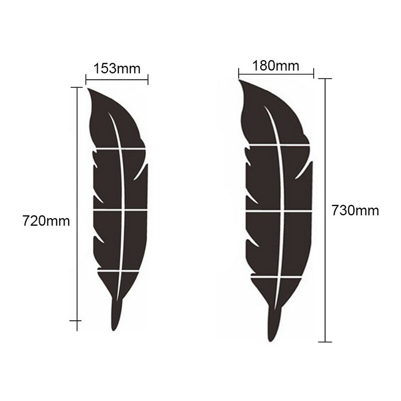 Plumas DIY 3D espejo Adhesivo de pared extraíble s GW 1 Uds decoración de habitación pegatina decorativa de vinilo espejo de pluma espejo Adhesivo de pared