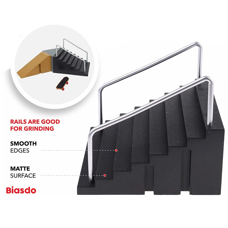 Vinger skateboard locatie scène rekwisieten set vinger skateboard en trap set trap met twee leuningen voor mini skateboards