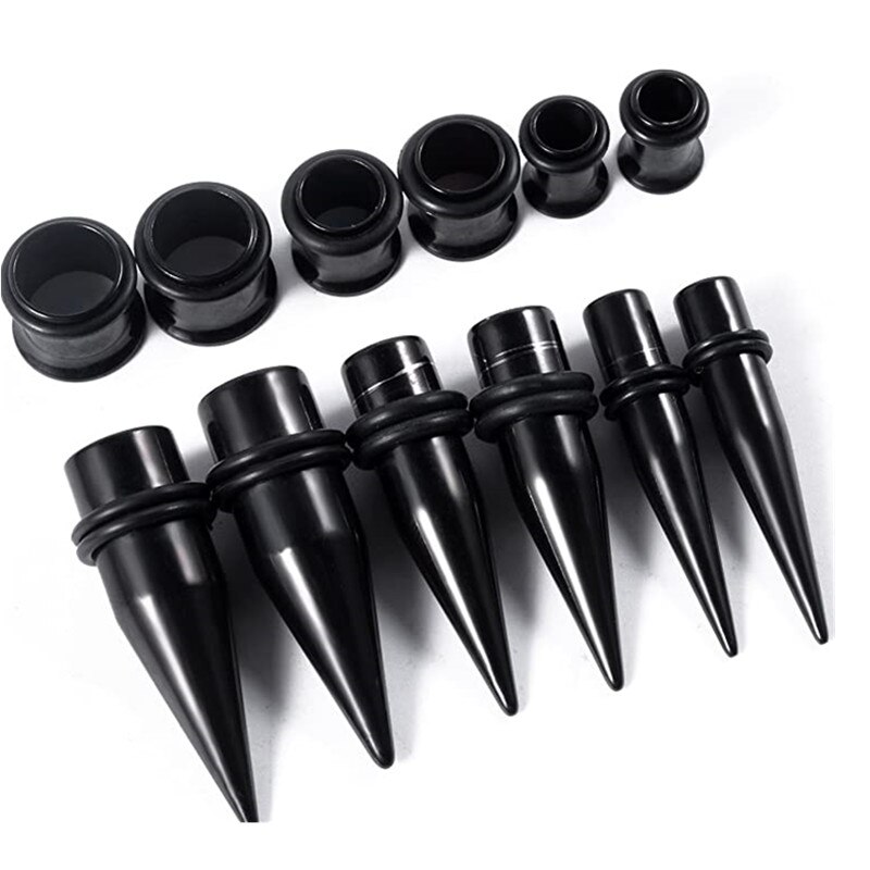 36PCS Ear Gauges Stretching Kit 14-00G Stainless Steel Ear Plugs Tunnels Flesh Tapers Set Stretcher Taper Set Dilataciones Oreja