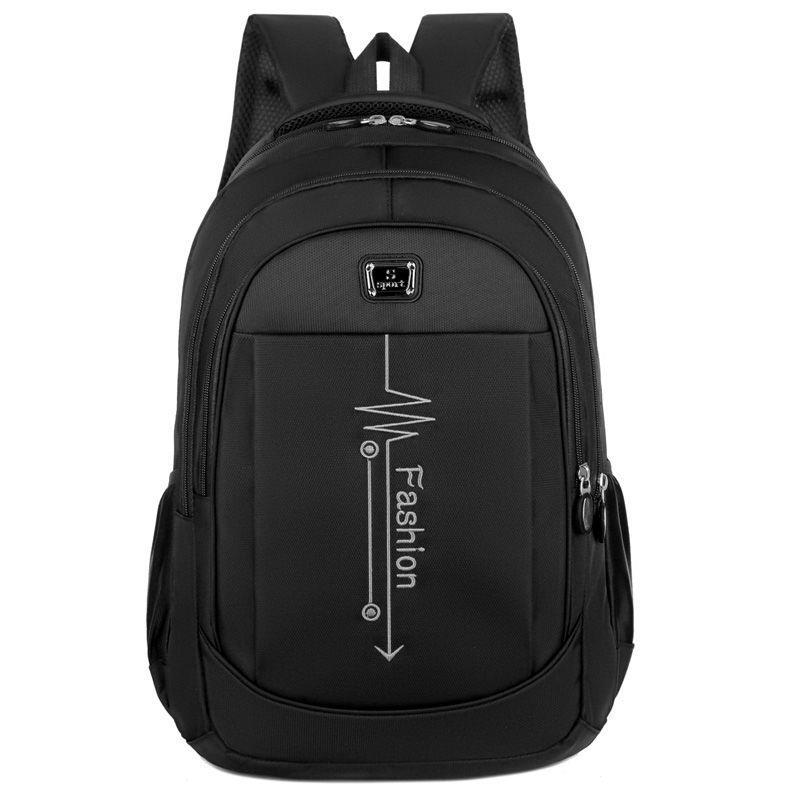 Men Backpack Laptop Teenager Boys Junior High School Bag Student Campus Back Pack Male Large Capacity Bagpack Female Backpack: Black