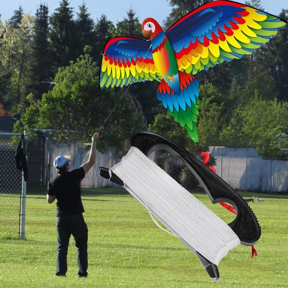 Kids Realistische Grote 3D Parrot Kite Kinderen Vliegende Spel Outdoor Sport Spelen Speelgoed Tuin Doek Leuk Speelgoed Met 100M Lijn