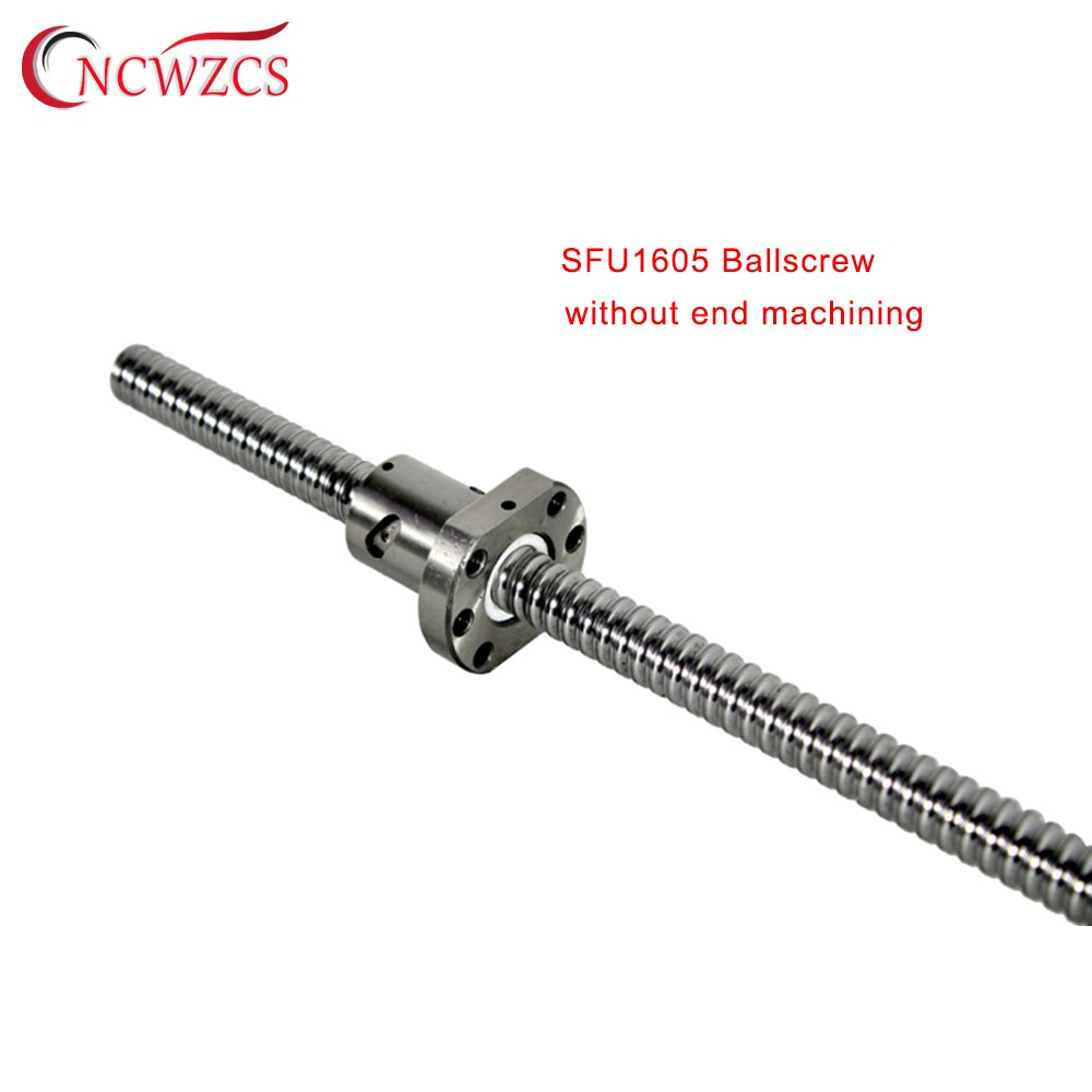 SFU1605 Ball Screw without end machining RM1605 200-1500mm Rolled Ballscrew C7 With 1605 Flange Single Ball Nut CNC Part