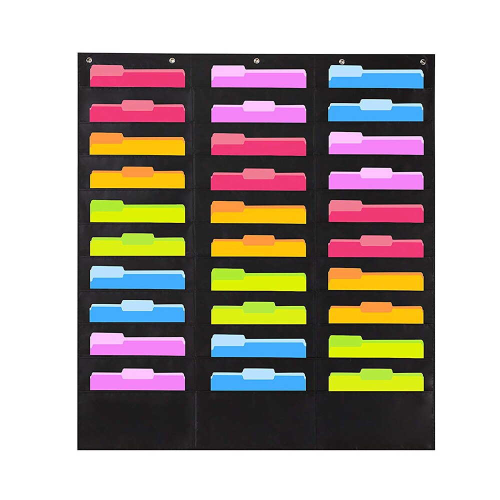 30 Pockets Document Hanging Storage Bag Oxford Cloth Storage Pocket Chart Hanging File Folding Holder Cascading Fabric Organizer
