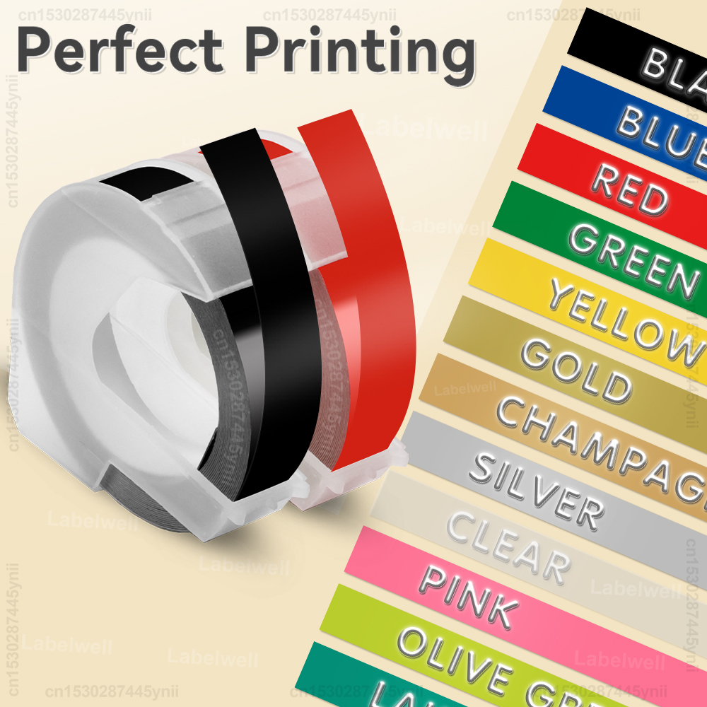 5/10/20 Stück Dymo 3D-Prägeband, kompatibel mit Dymo 12965 1610 Motex E101 B90 Etikettendrucker, selbstklebendes Dymo 3D-Etikettenband