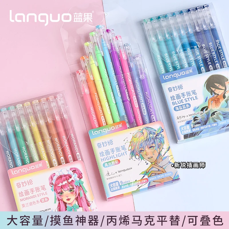 Marcadores de colores kawaii para estudiantes, bolígrafos de pintura estética, bonitos suministros de papelería de oficina, bolígrafo de gel