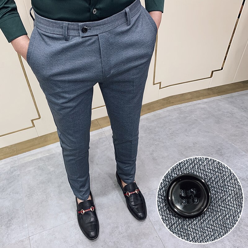 Costume Pantalon habillé pour hommes, coupe cintrée, Social Business, Pantalon formel pour mariage, de ,