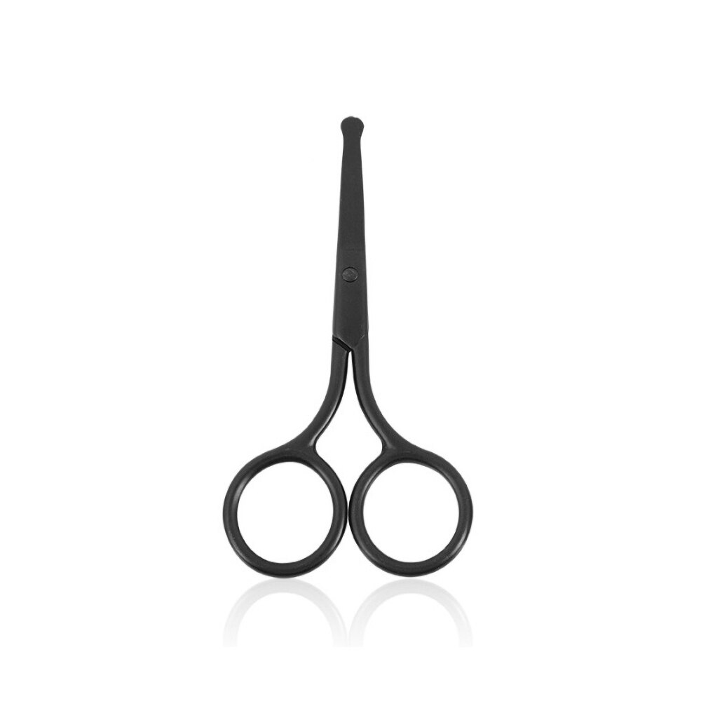 Nose Hair Scissor Stainless Steel Eyebrow Nose Hair Cut Manicure Facial Trimming Makeup Scissors Safety Hair Removal Tools: black 1pc