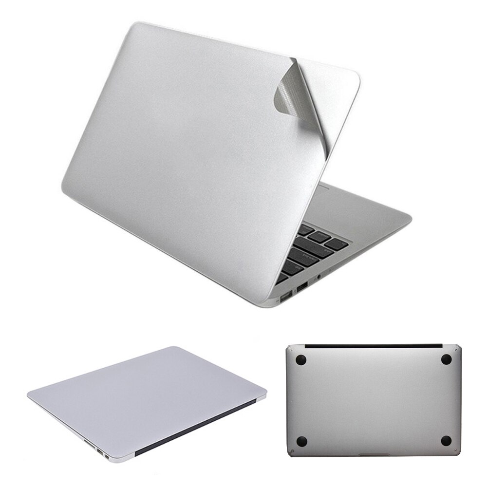 Silver Skins Full Body Sticker For MacBook Air Pro Retina 11 12 13 15 Guard Case Bottom Cover Surface Protective Film