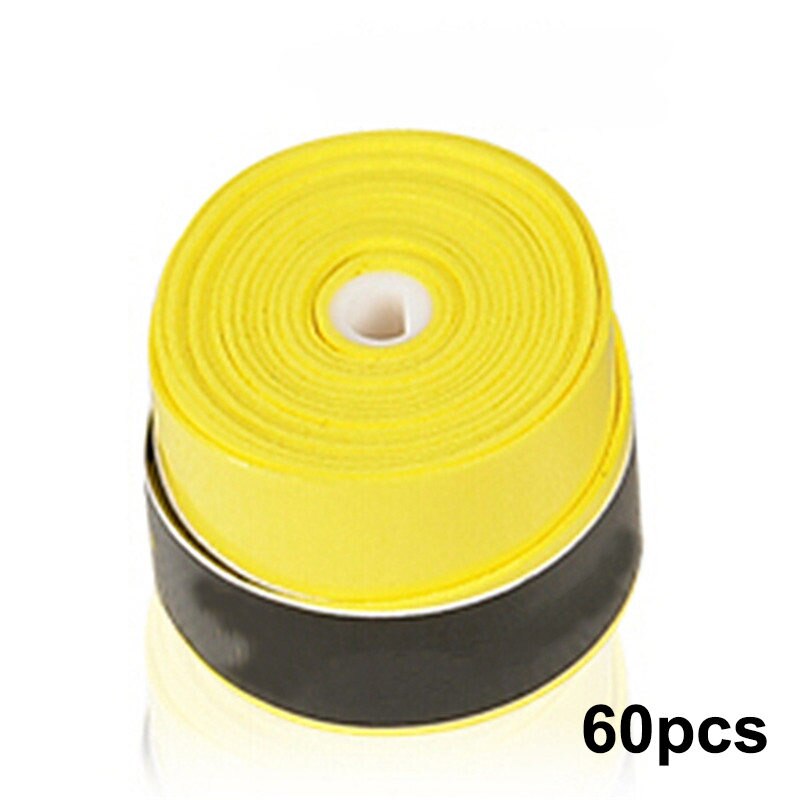 20 stk 30 stk anti-skli myk absorberende svette pustende tennisracket grep overgrip badminton squash tape: Gul 60 stk