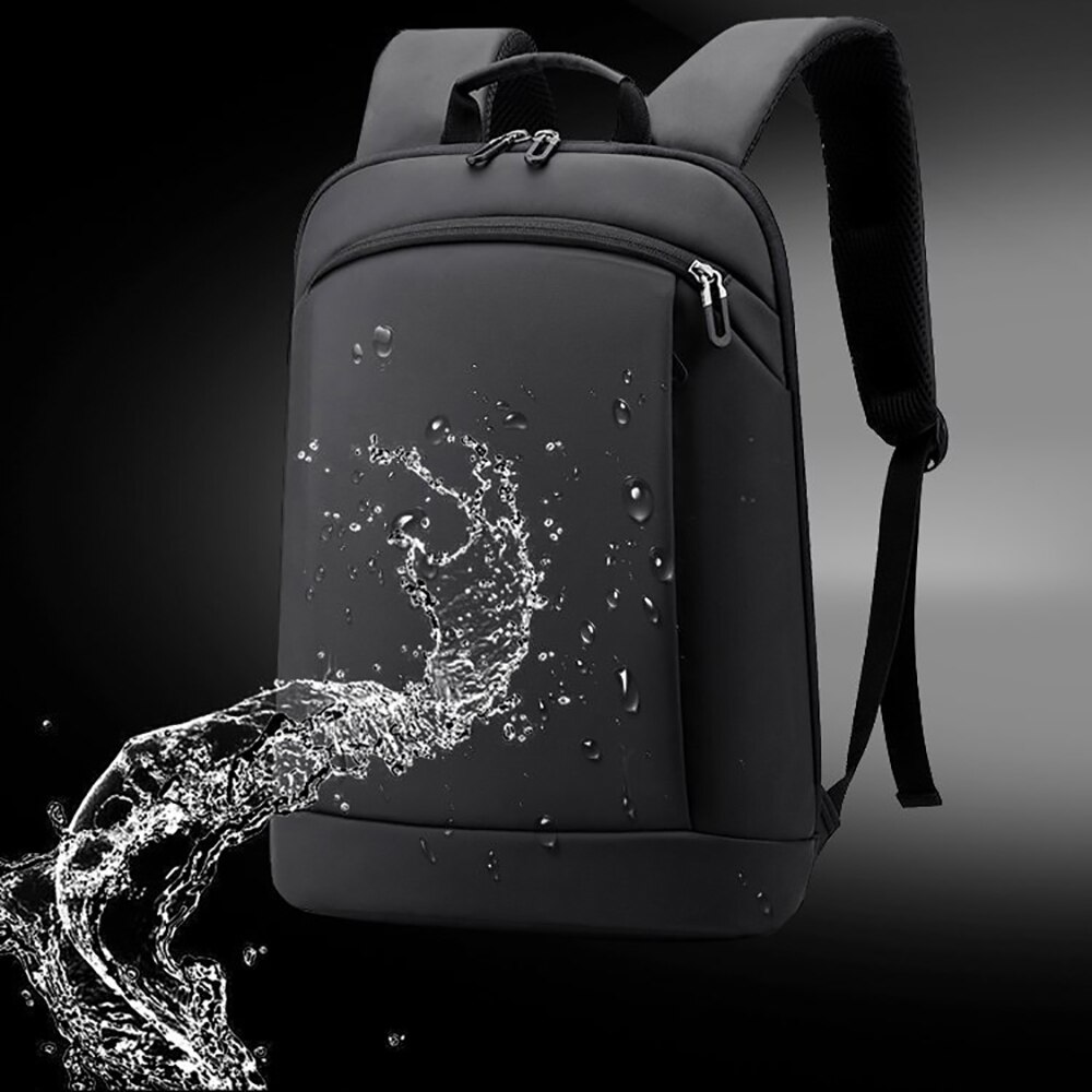 Lett bærbar ryggsekk menn 15.6 tommer kontorarbeid kvinner ryggsekker business bag unisex svart ryggsekk slim ryggsekk