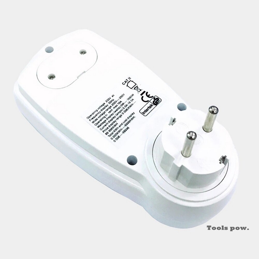 Ac intelligent energi strømmåler wattmeter stik eu us fr  uk 0.5w spænding strøm frekvens el monitor eu/us/dk stik