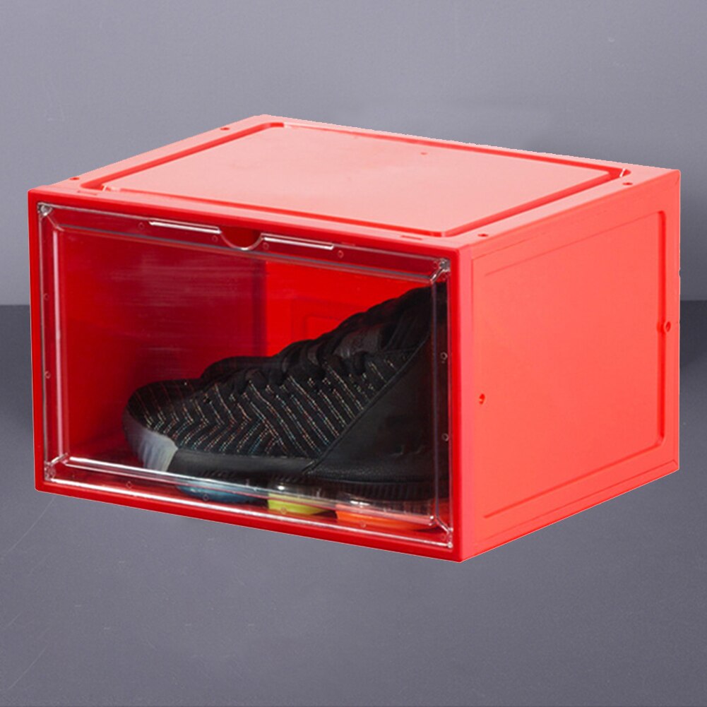 Clear Luminous Shoe Box with LED Light Sound Control Shoe Storage Boxes Large Capacity Boots Sneakers Organizer