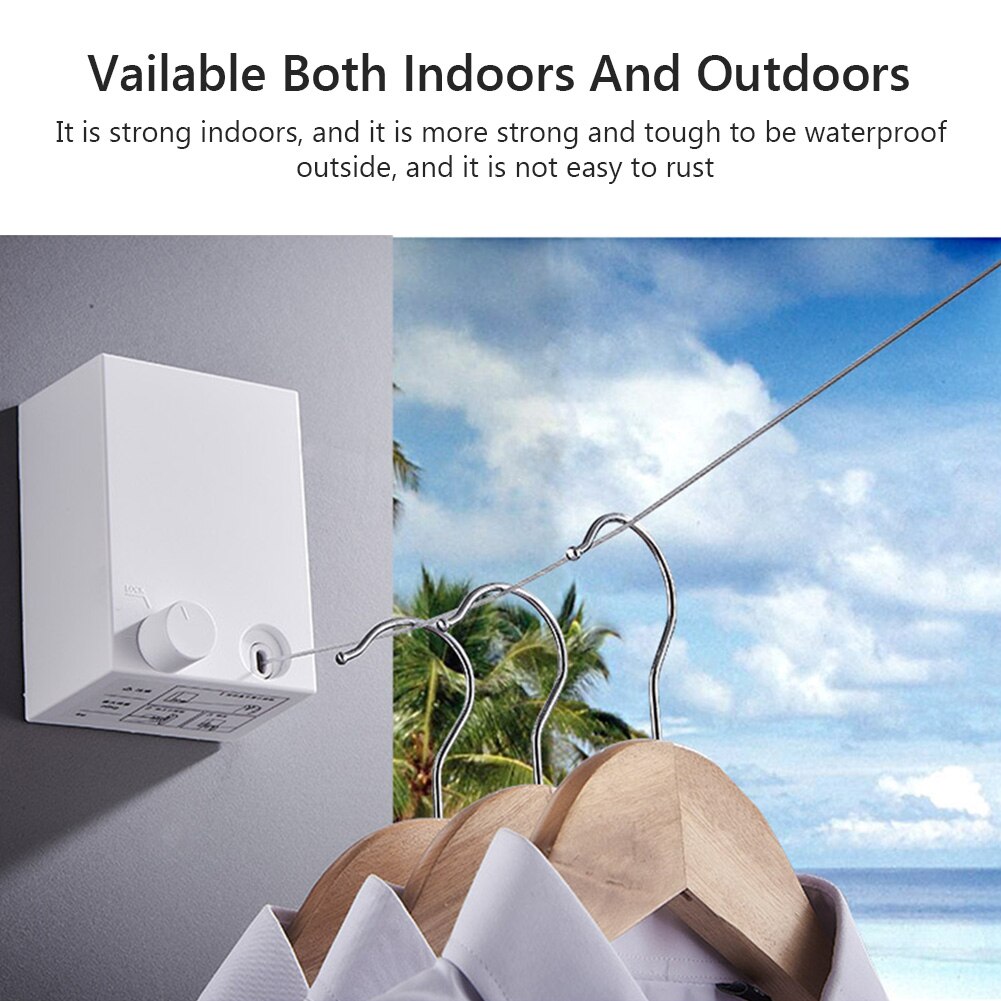 Clothesline Wall Stretch Washing Cloth Line Retractable Outdoor Indoor Dryer Laundry Hanger Contraction Bathroom Accessories
