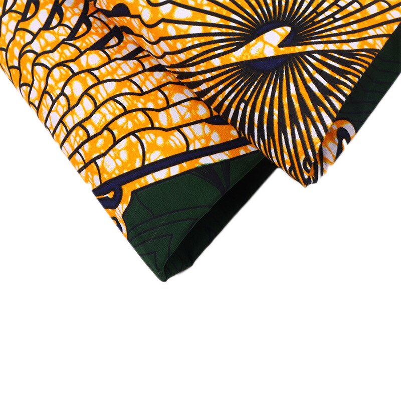 100% Cotton Dark Green Print Fabric Guarantee Real Wax African Fabric