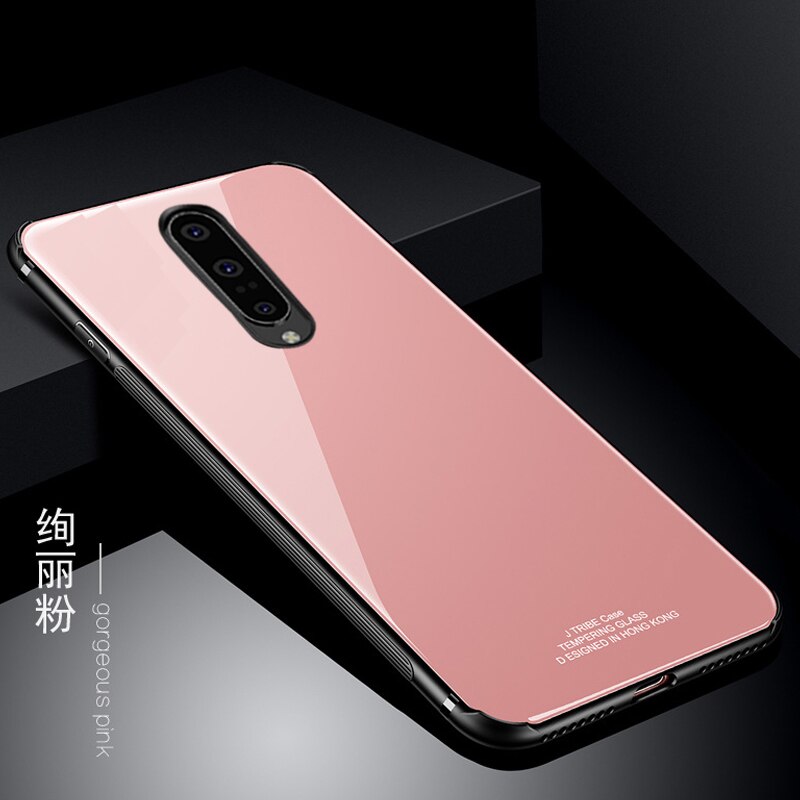 Yuetuo glass original armor telefoonhoesje, hoesje, cover, hoesje voor one plus 7 pro 6t 5t 6 5 t voor oneplus oneplus 7 accessoires: Voor één plus 7 / Roze