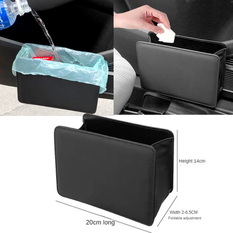 Scatola portaoggetti multifunzionale per porta auto pieghevole per cestino per auto, scatola portaoggetti in pelle appesa sul retrò del sedile, accessori interni per automobili