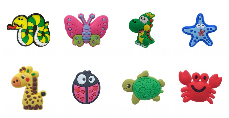 8 st djur kylskåpsmagneter för barn gör-det-själv magnetiska klistermärken dinosaurie krabba kylskåpsmagnet heminredning: 5071-5-12 mix 8 st