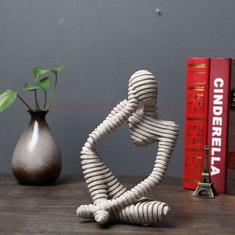 Meditatie Zittende Boeddha Zandsteen Sculptuur Retro Woondecoratie