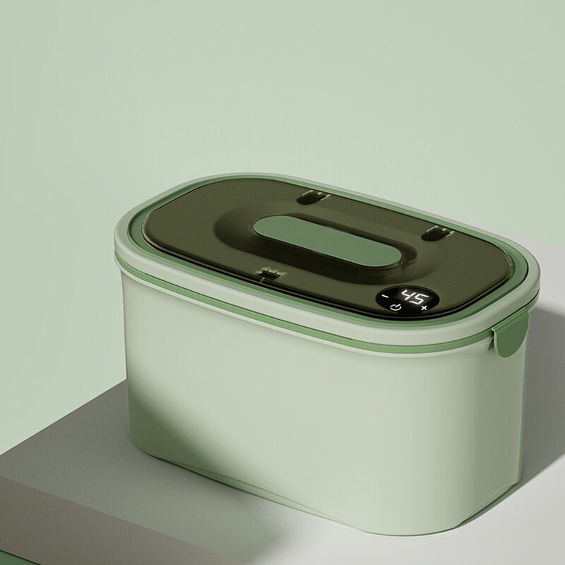 DMWD Haushalt Feuchttücher Heizungen Elektrische Baby Nass Gewebe Wärmer Tragbare Heizung Kasten Nassen Handtuch Spender Thermostat 45-55 ℃ 220V: Aktualisierung Grün