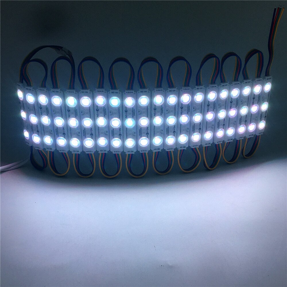 20pcs/lot 5050 Chip 3 LED Injection Module Lighting 12V IP67 Waterproof 4pin RGB Led Modules Ultra Bright Sign Strip Backlight
