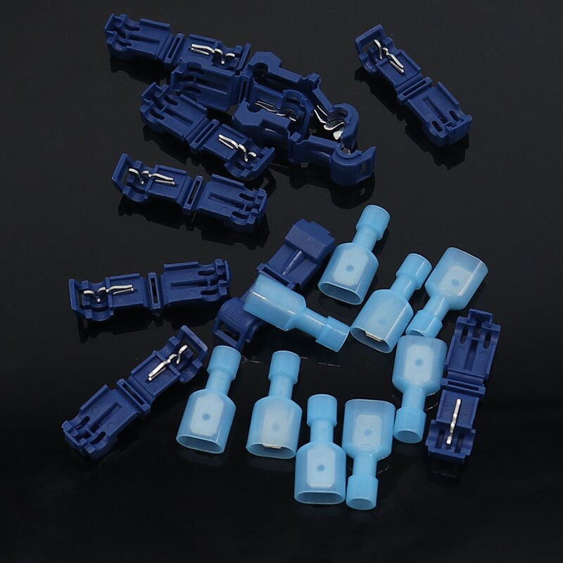 Wire Connectors Spade Terminals Hand Tool Set, T-Tap Snap Splice Lock Wire Male Quick Spade Terminal Connector: 50 set -100pcs