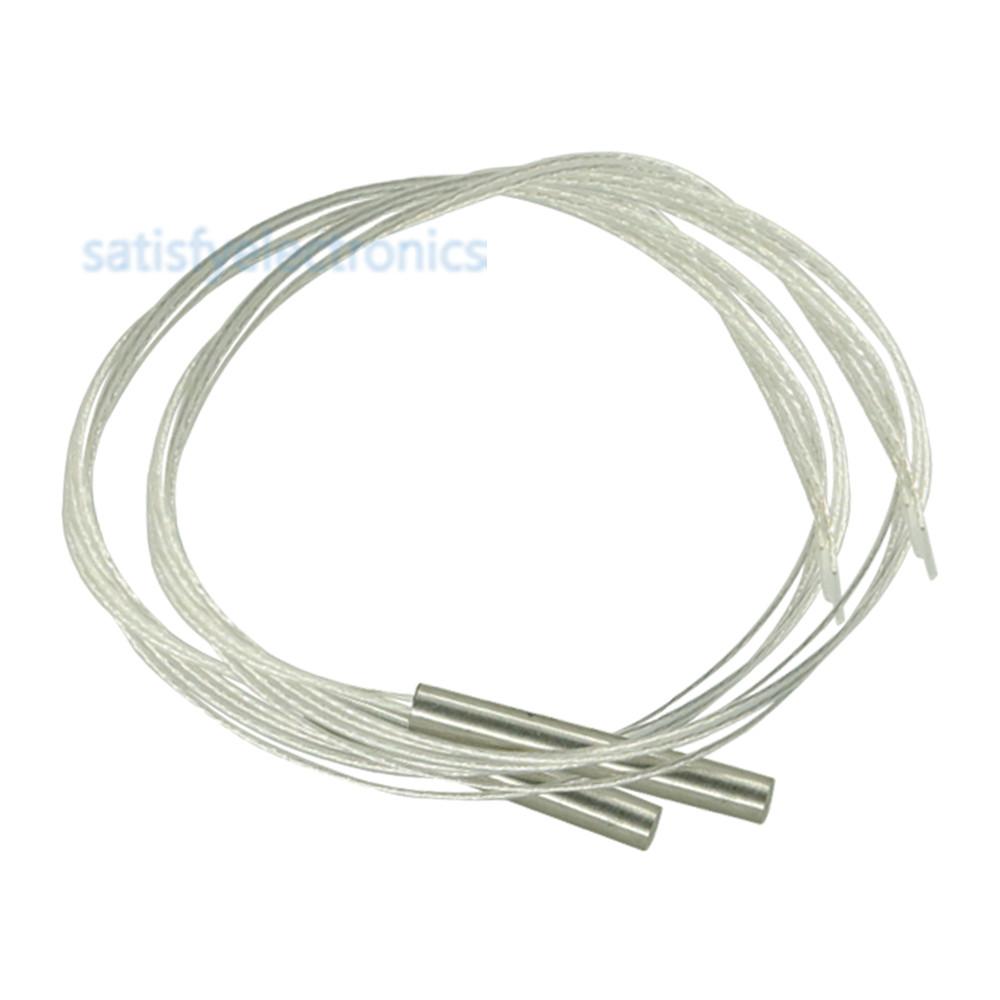 2pcs PT100 Platinum Resister Temperature Sensor Waterproof Temp Probe -20~450 Celsius Insulated Shielding Fiberglass 50CM