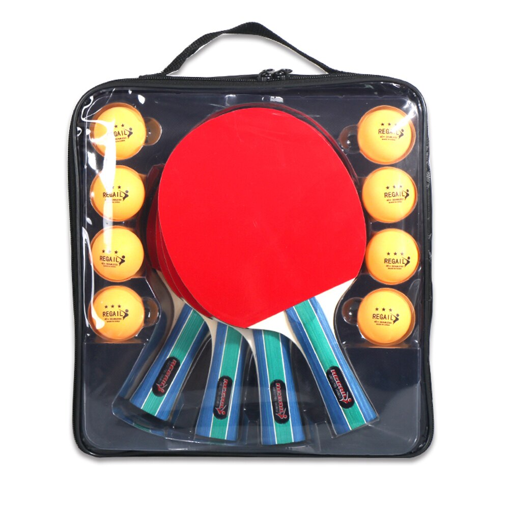 Regail Pingpong Racket Set Tafeltennis Racket Pak Sporting Levert Draagbare Tafeltennis Racket Set Vier Tafeltennis: Default Title