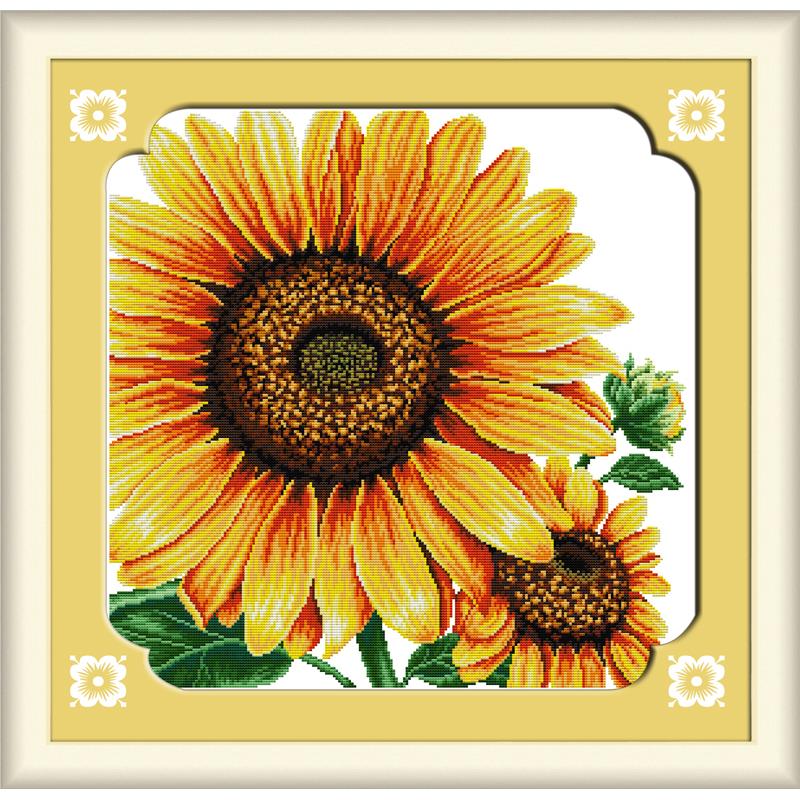Sunflower Series DIY 11&14CT Flower Printed Patter... – Grandado