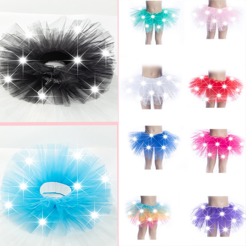 1PC Cartoon Leuke LED Licht Meisje Kids Kleding Ster Tutu Rok Prinses Christmas Party Tutu Tulle Stage Dance rok