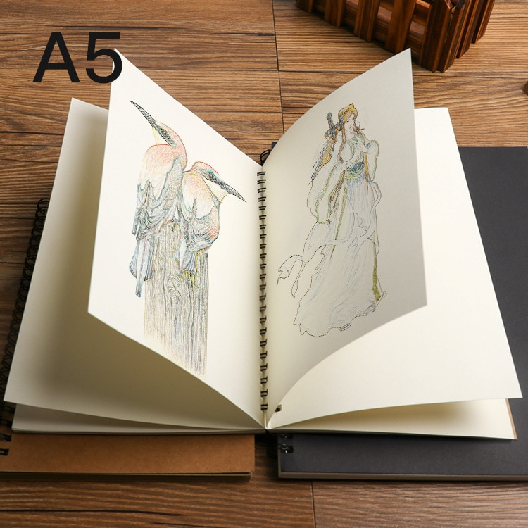 A5 skitsebog notesblok til kunstner skitse tegning 50 ark kraftpapir skitsebog dagbog tegning notesbog papirvarer