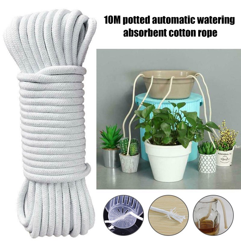 10M Self Watering Wick Cord Cotton Rope for Indoor Potted Plant Self-Watering DIY