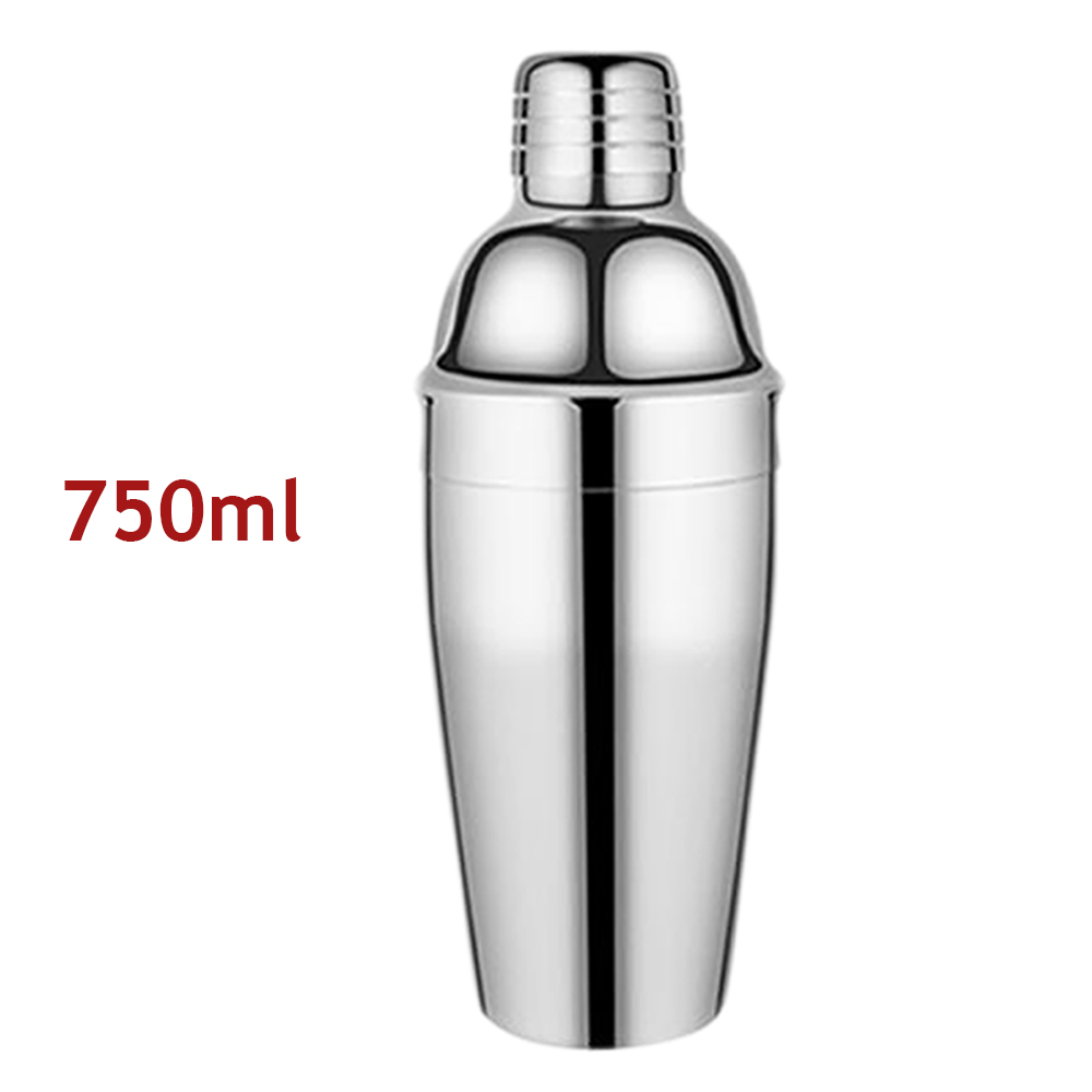 Drmfiy Silver Stainless Steel Cocktail Shaker Mixer Wine Martini Boston Shaker For Bartender Drink Party Bar Tools 550ML/750ML: 750ML
