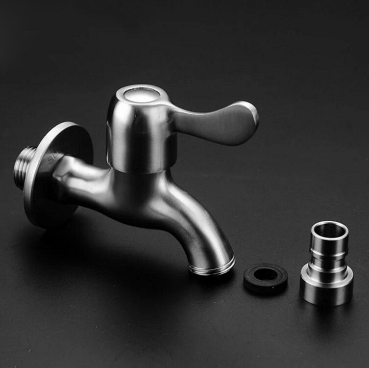 304 Stainless Steel Quick Opening Faucet Thick Single Cold Mop Pool Washing Machine Faucet Bathroom Balcony Quick Opening Faucet