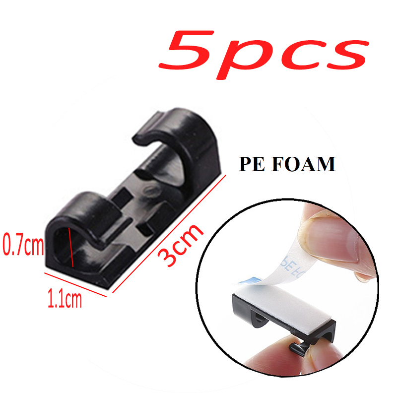 20/5 stk. kabelklemmer selvklæbende kabelorganisator ledningshåndteringssystem ledningsholder til ledningshåndtering skrivebord bil kontor hjem: Gul
