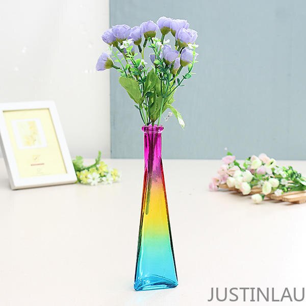 Kleur Clear Mini Glazen Vaas Zakkz Bloem Fles Glas Ornamenten Bloem Regelen Home Decor