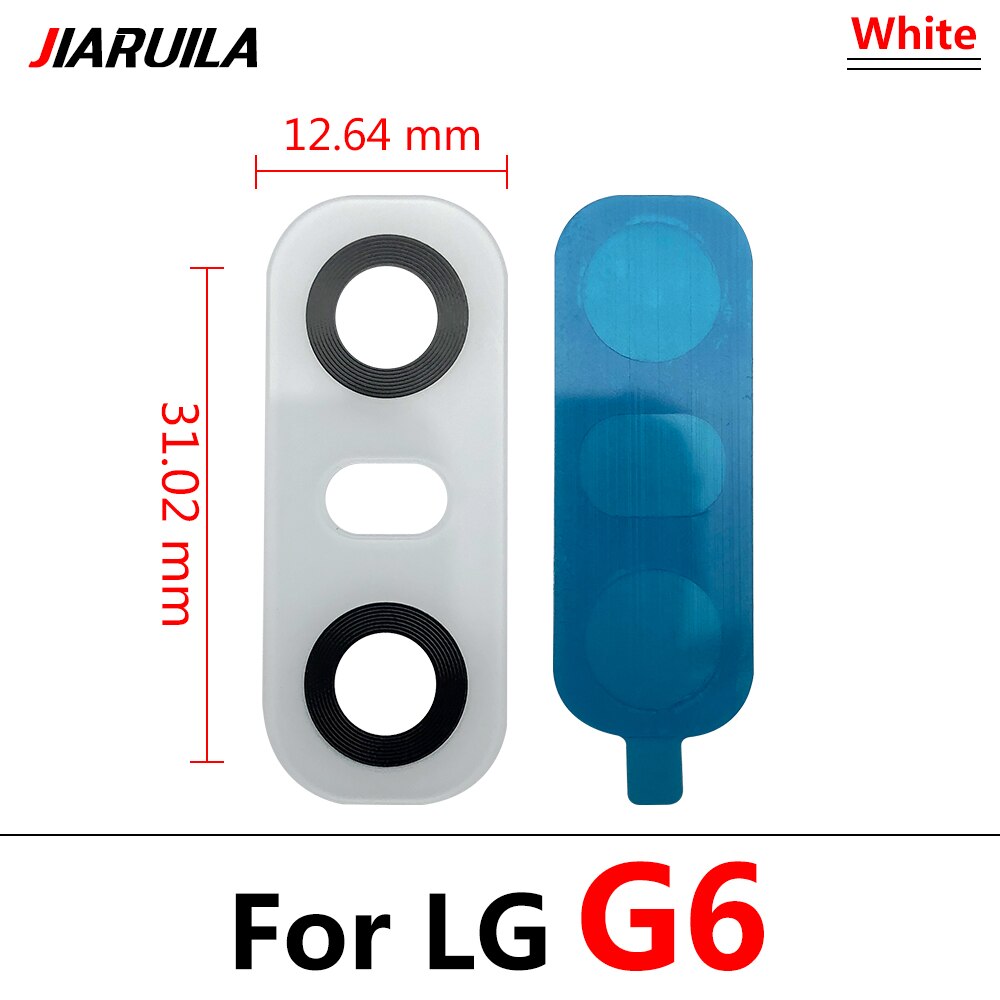 Rear Back Camera Glass Lens Cover For LG K62 Plus K51 V20 V30 G2 G5 G6 G7 Q6 K8 With Ahesive Sticker: G6 White