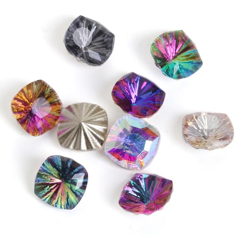 20Pcs 8Mm Vierkante Steentjes Nail Art Stickers Vuurwerk Luxe Stone K9 Slijpen Crystal Strass Glas Diamant